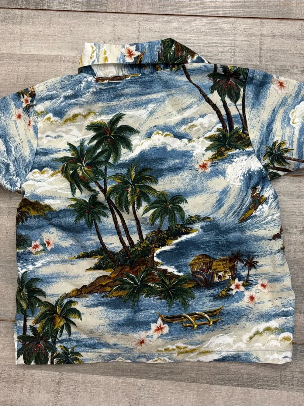 Vintage Nui Nalu Kids Size 2 Tropical Hawaiian Surf Shirt Shorts Set 100% cotton